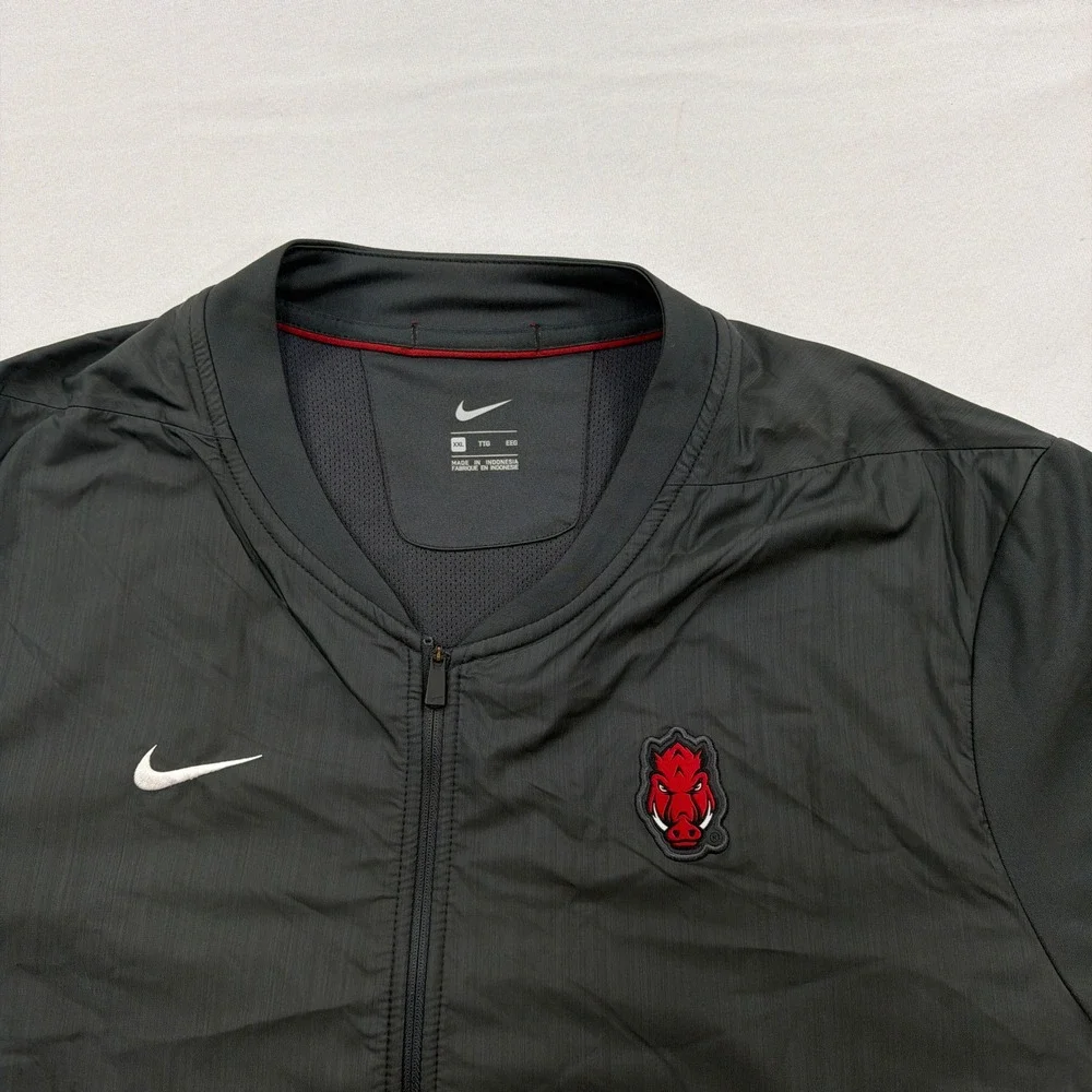 Nike Jacket Arkansas Razorbacks Sideline Full Zip Coaches Black Mens XXL